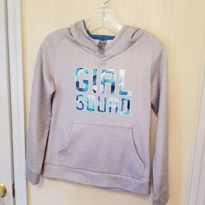 Girls hoodie gray w/ blue size 10/12